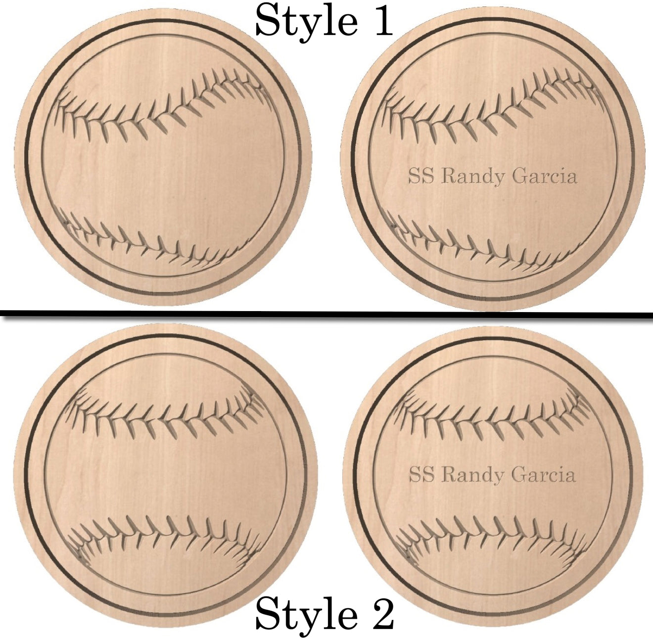 Baseball Shape Hardwood Catchall Tray | Trivet | Personalized | Serving Tray | Custom | Maple | Cherry | Walnut | Softball