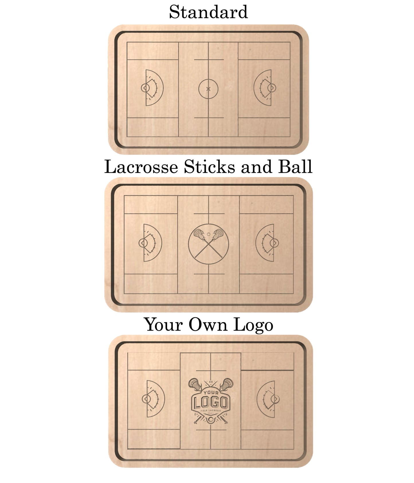 Women's Field Lacrosse Field Shape Hardwood Catchall Tray | Trivet | Serving Board | Charcuterie | Personalized | Maple | Cherry | Walnut