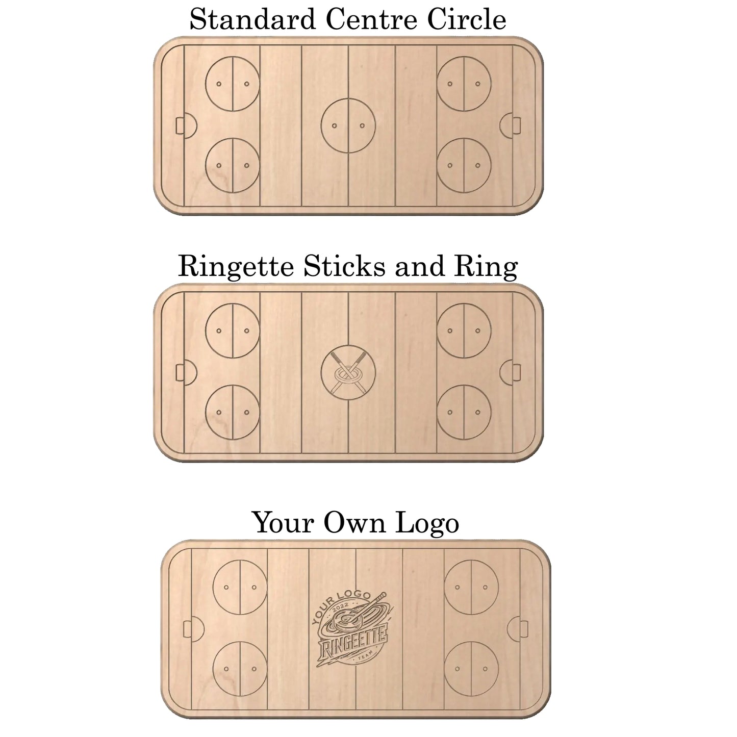 Ringette Rink Shape Charcuterie Board | Cutting Board | Serving Cheese Board | Own Logo | Maple | Cherry | Walnut | Custom | Personalized