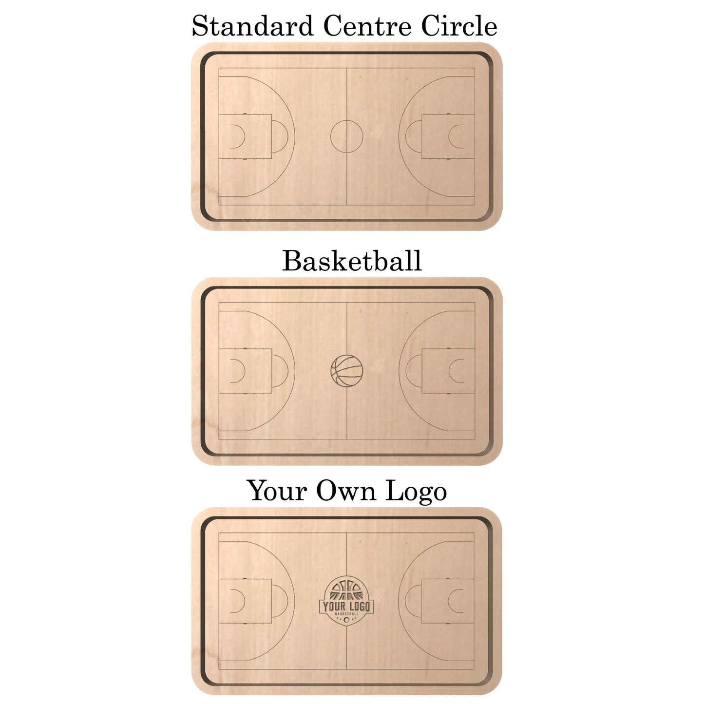 Basketball Court Shape Hardwood Catchall Tray | Trivet | Serving Board | Charcuterie | Personalized | Maple | Cherry | Walnut | Logo