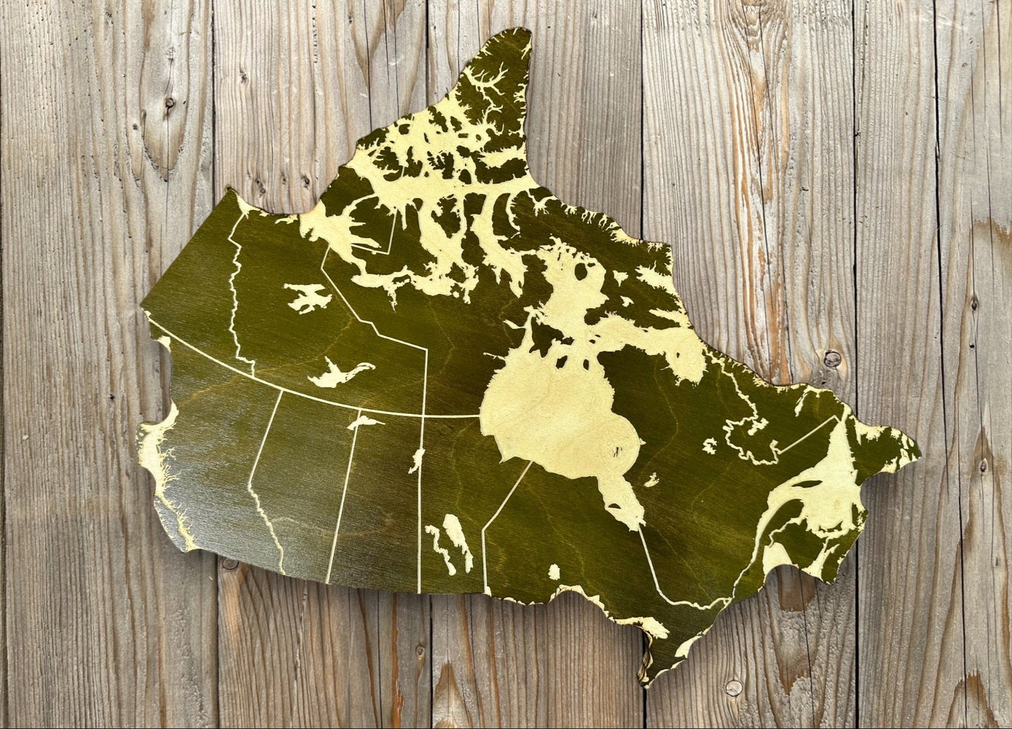 Panneau en bois avec carte du Canada | Décoration murale rustique | Carte du pays | Provinces | Ontario | Québec | Alberta | Terre-Neuve | Colombie-Britannique