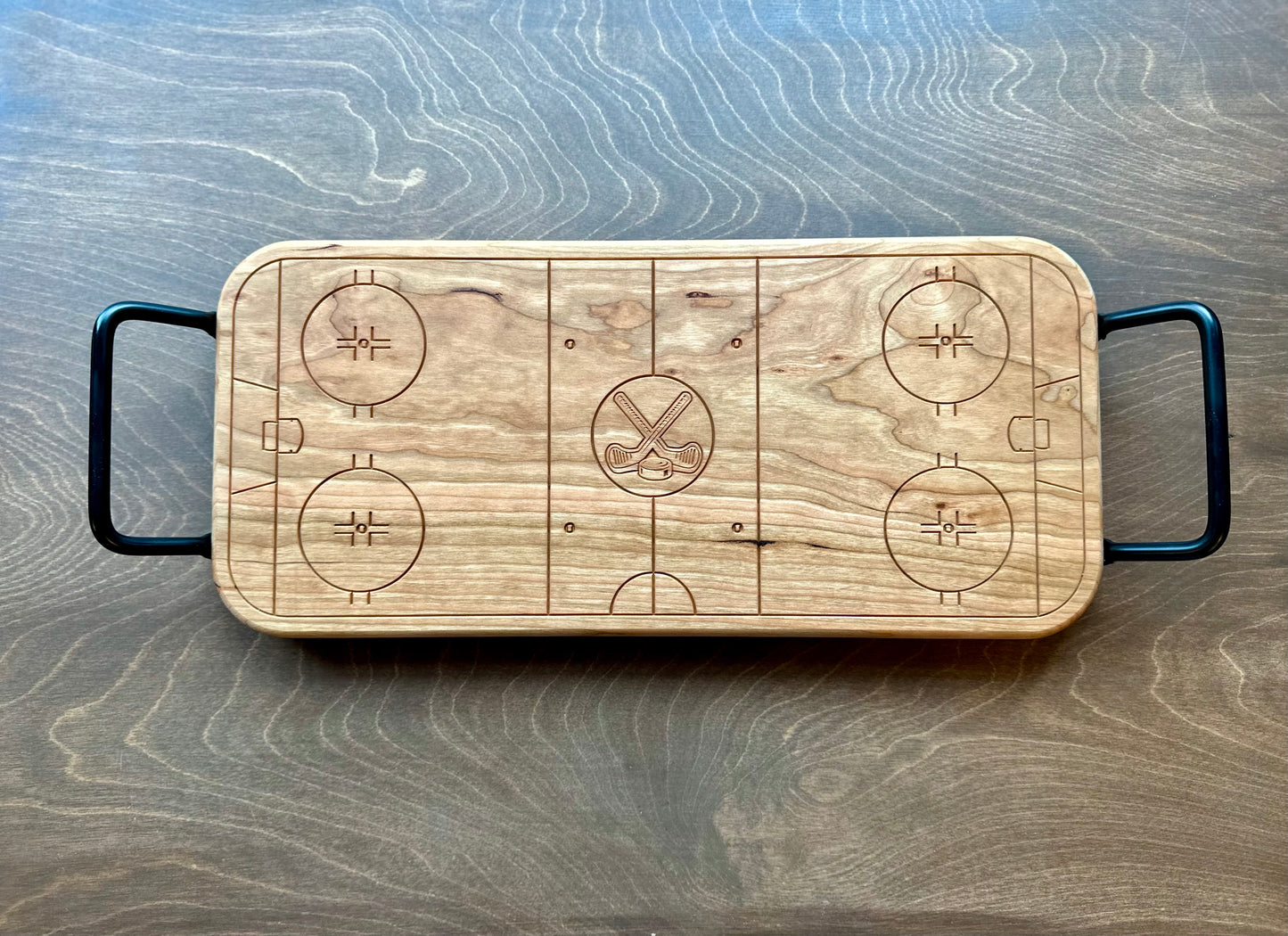 Hockey Rink Shape Charcuterie Board | Cutting Board | Serving Cheese Board | Own Logo | Maple | Cherry | Walnut | Custom | Personalized