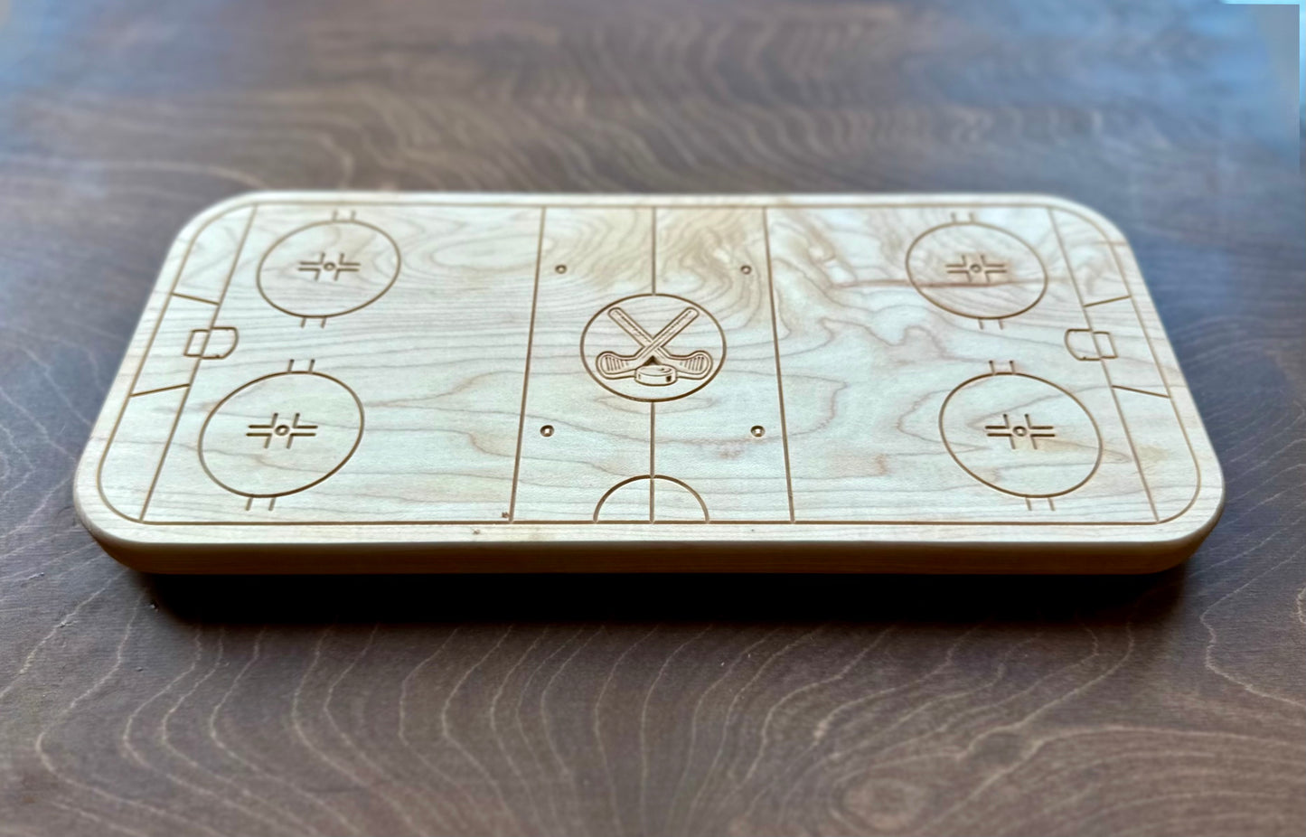 Hockey Rink Shape Charcuterie Board | Cutting Board | Serving Cheese Board | Own Logo | Maple | Cherry | Walnut | Custom | Personalized