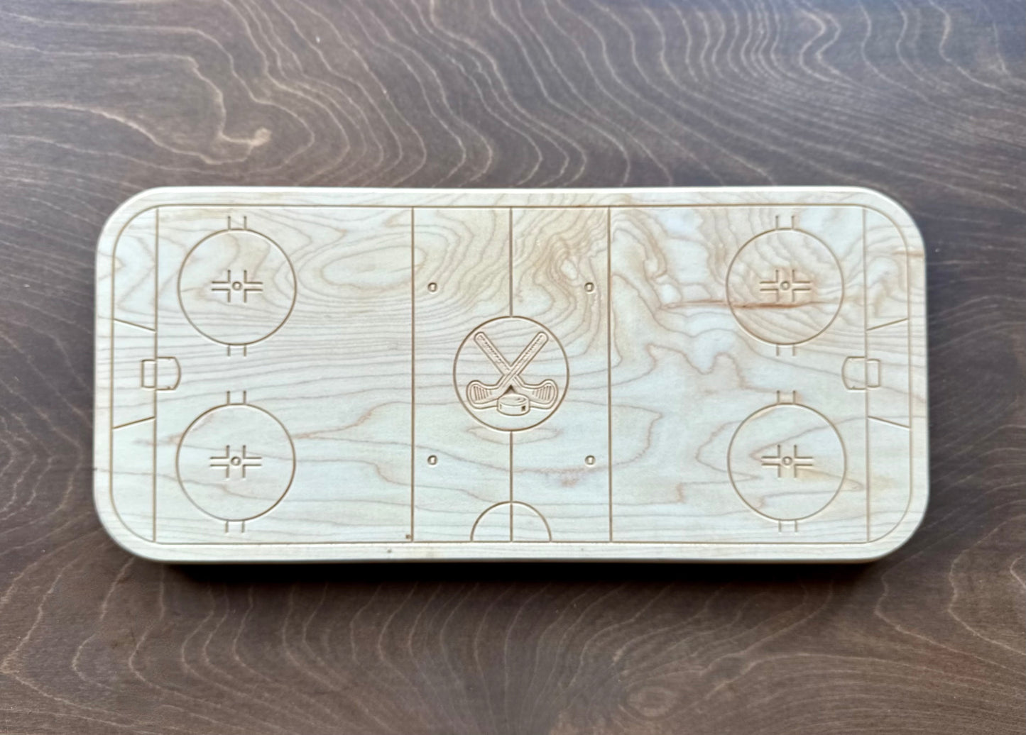 Hockey Rink Shape Charcuterie Board | Cutting Board | Serving Cheese Board | Own Logo | Maple | Cherry | Walnut | Custom | Personalized