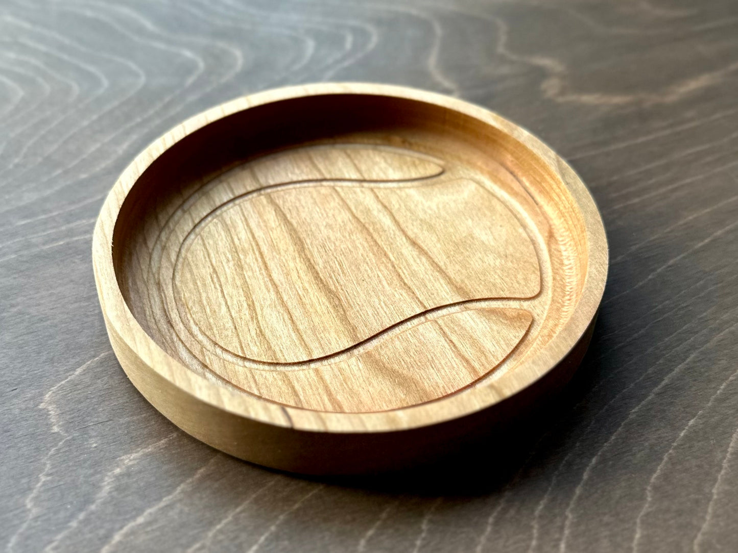 Plateau en bois dur en forme de pomme | Érable | Cerise | Noyer | Plateau fourre-tout | Plateau