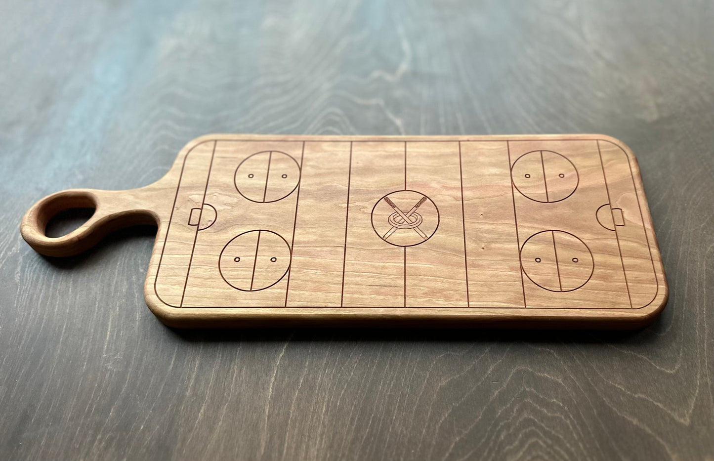 Ringette Rink Shape Charcuterie Board | Cutting Board | Serving Cheese Board | Own Logo | Maple | Cherry | Walnut | Custom | Personalized