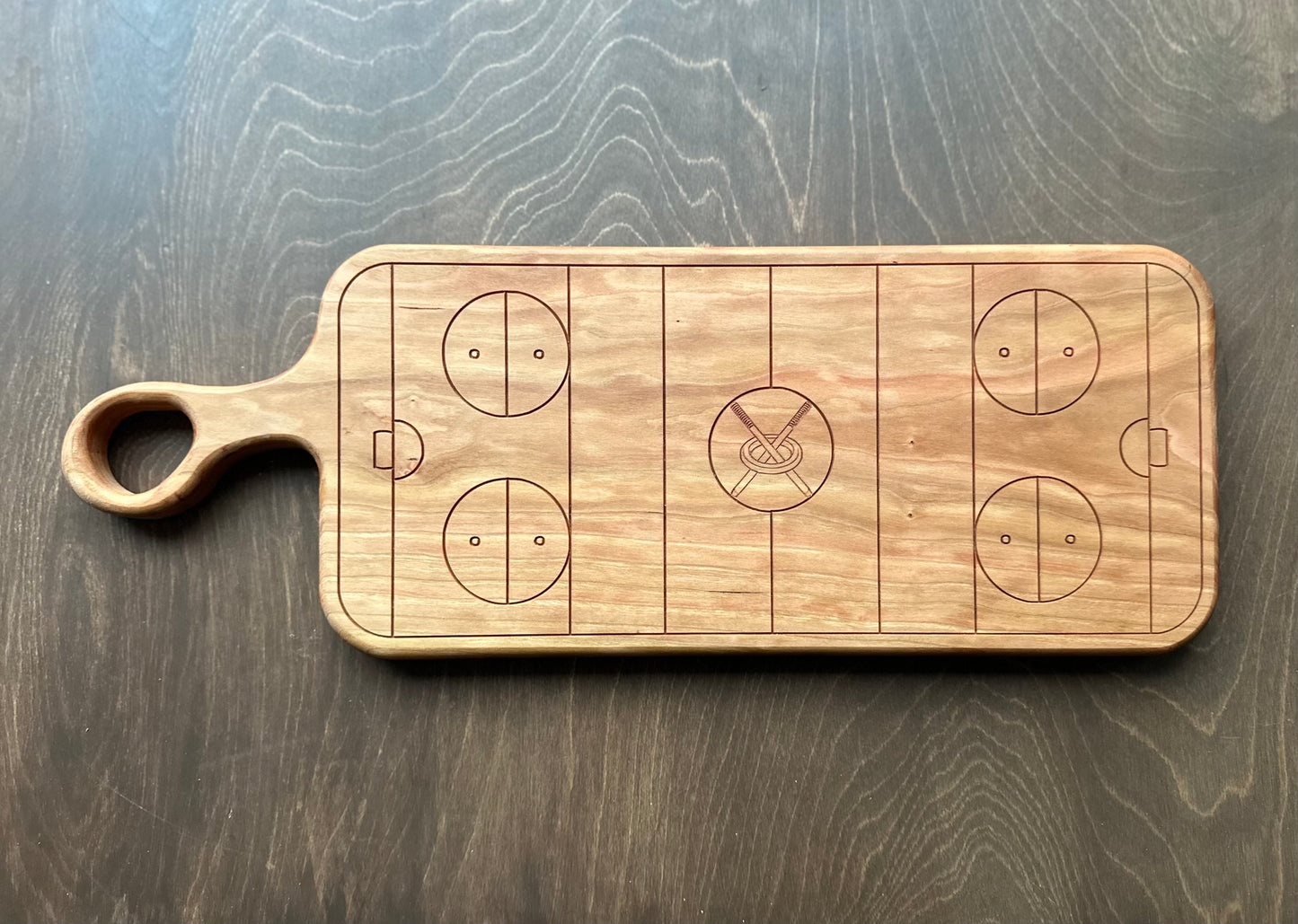 Ringette Rink Shape Charcuterie Board | Cutting Board | Serving Cheese Board | Own Logo | Maple | Cherry | Walnut | Custom | Personalized
