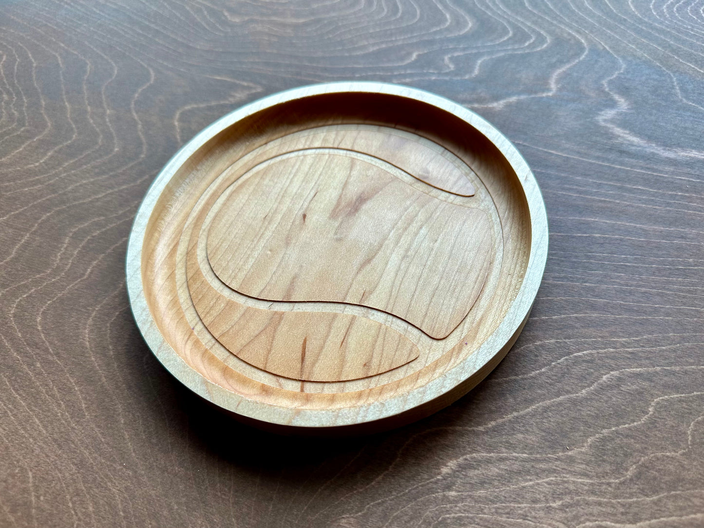 Tennis Ball Shape Hardwood Catchall Tray | Trivet | Personalized | Serving Tray | Maple | Cherry | Walnut | Custom