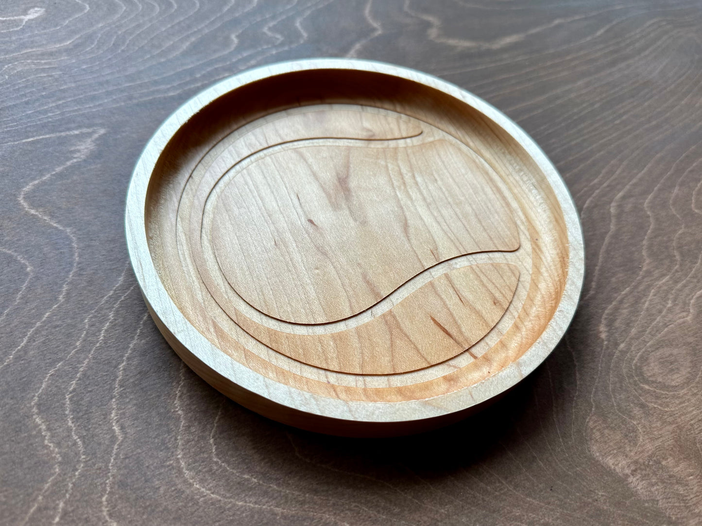 Tennis Ball Shape Hardwood Catchall Tray | Trivet | Personalized | Serving Tray | Maple | Cherry | Walnut | Custom