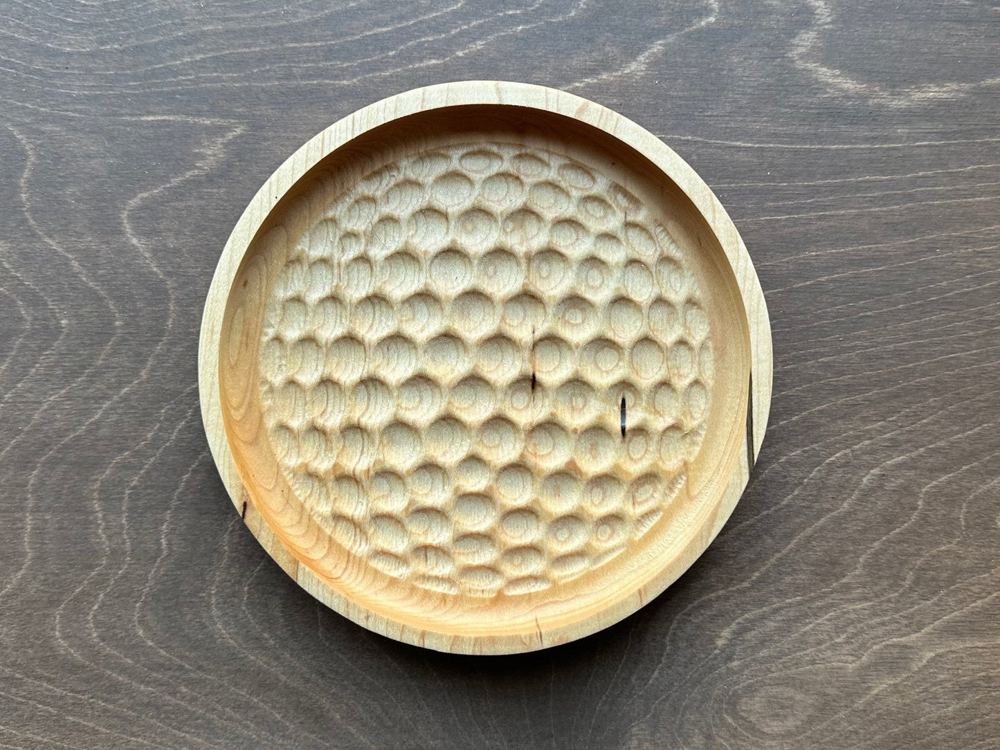 Golf Ball Shape Hardwood Tray | Trivet | Personalized | Serving Tray | Maple | Cherry | Walnut | Catchall Tray | Wood Sign