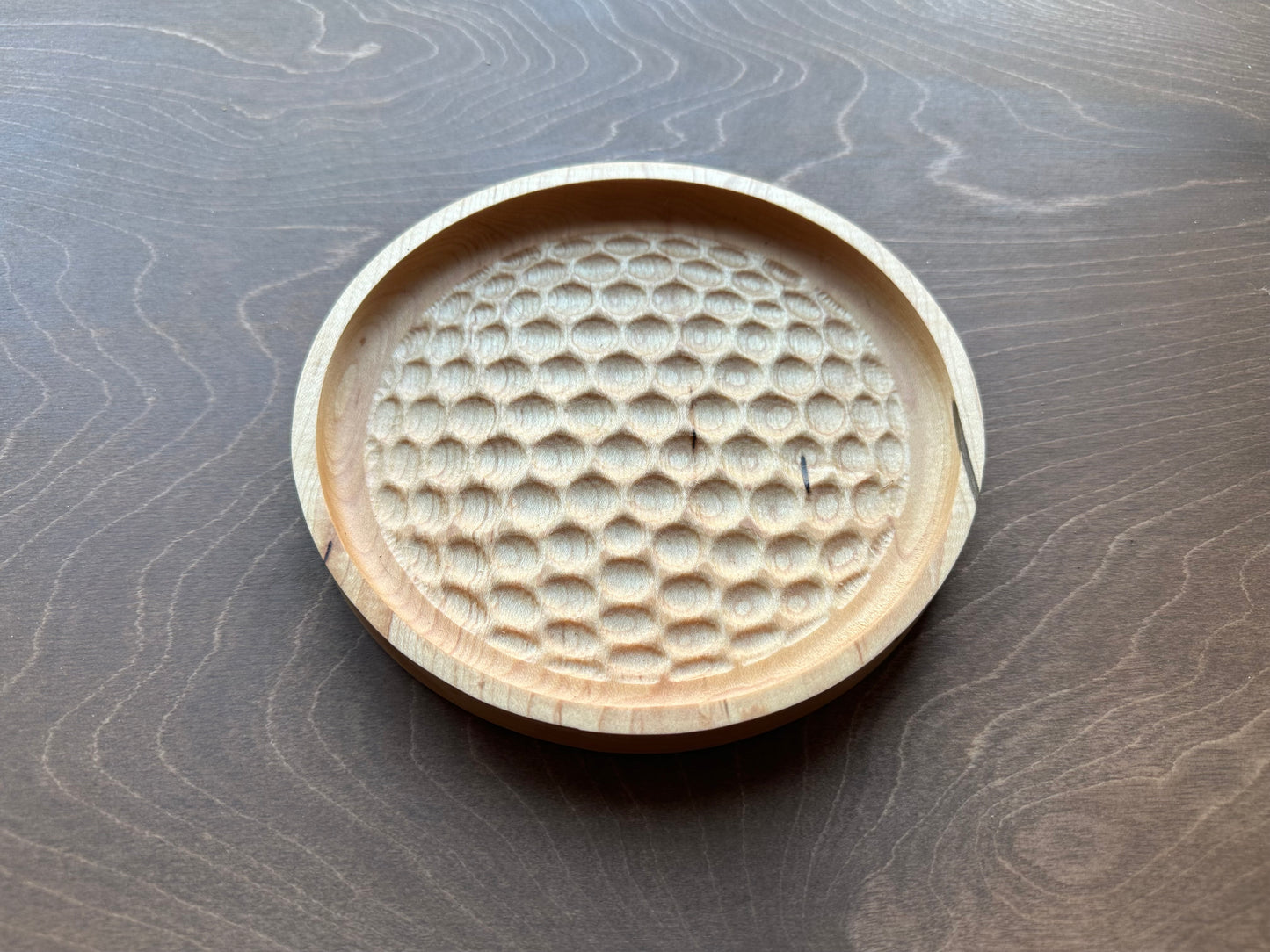 Golf Ball Shape Hardwood Tray | Trivet | Personalized | Serving Tray | Maple | Cherry | Walnut | Catchall Tray | Wood Sign
