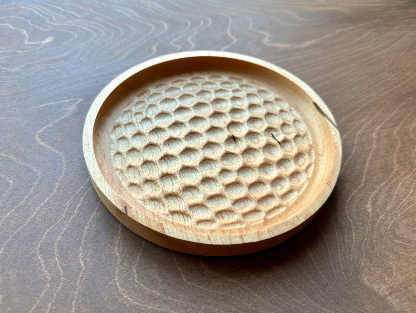 Golf Ball Shape Hardwood Tray | Trivet | Personalized | Serving Tray | Maple | Cherry | Walnut | Catchall Tray | Wood Sign