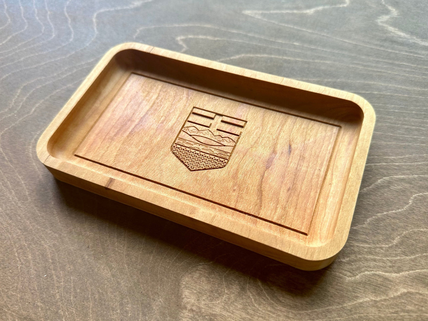 Alberta Flag Wooden Catchall Tray | Trivet | Serving Board | Charcuterie Board | Maple | Cherry | Walnut | Calgary | Edmonton | AB Canada