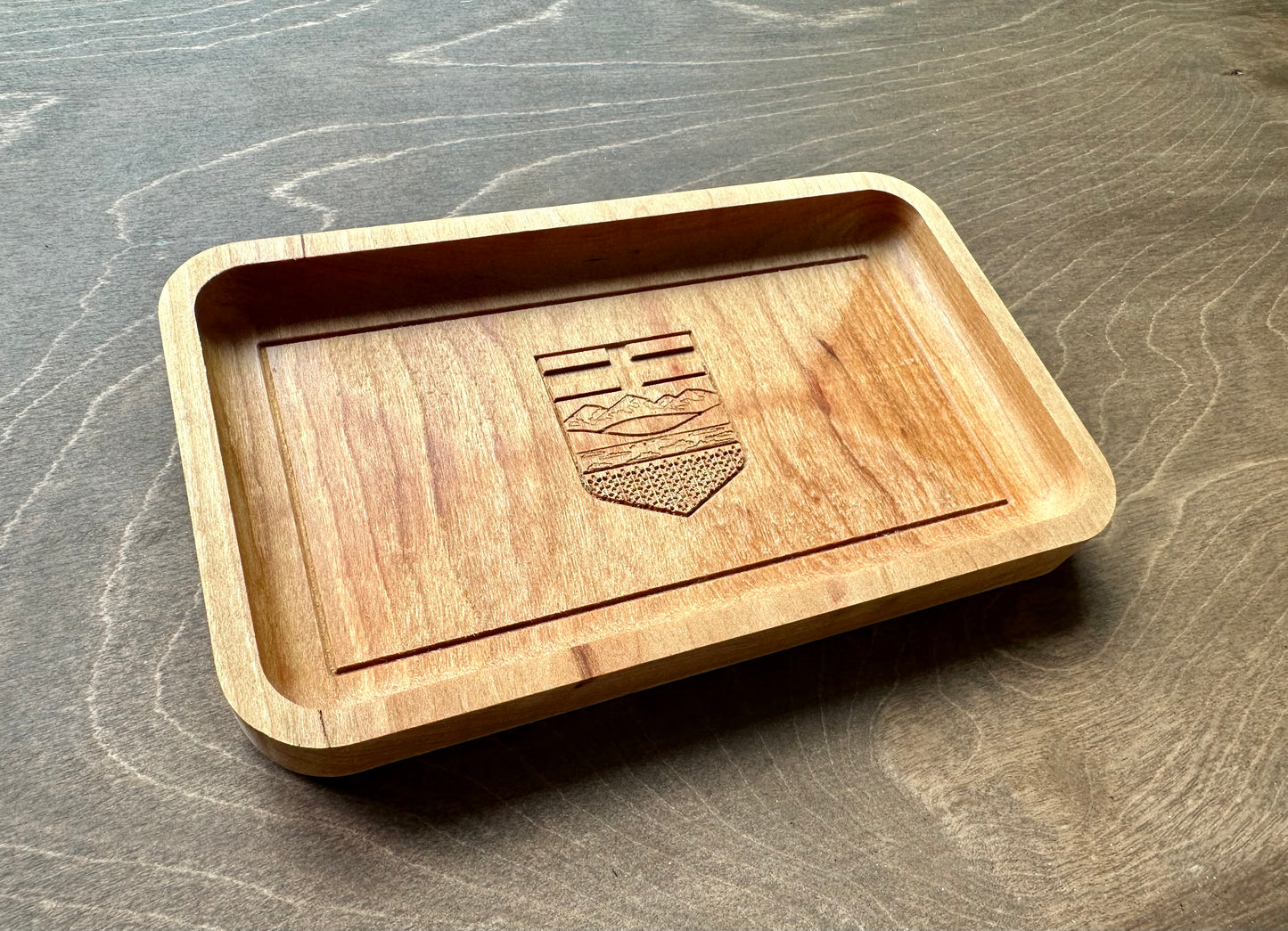 Alberta Flag Wooden Catchall Tray | Trivet | Serving Board | Charcuterie Board | Maple | Cherry | Walnut | Calgary | Edmonton | AB Canada