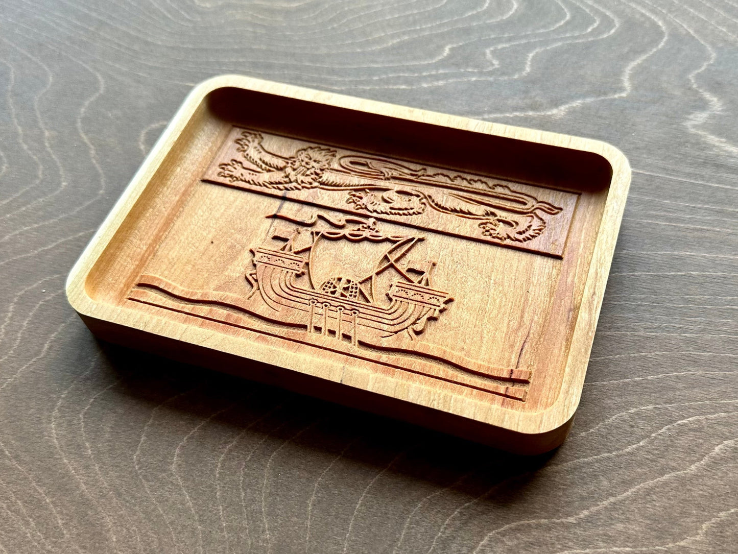 New Brunswick Hardwood Flag Catchall Tray | Trivet | Serving Board | Charcuterie | Maple | Cherry | Walnut | Moncton Fredericton Saint John
