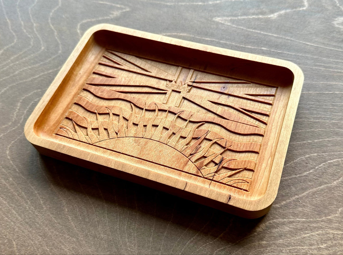 British Columbia Flag Hardwood Catchall Tray | Trivet | Serving Board | Charcuterie | Maple | Cherry | Walnut | Vancouver Victoria BC Canada