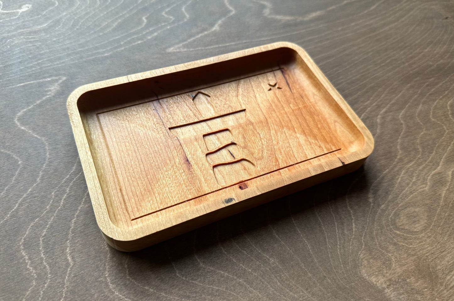 Nunavut Flag Hardwood Catchall Tray | Trivet | Serving Board | Charcuterie | Maple | Cherry | Walnut | Iqaluit | Canada