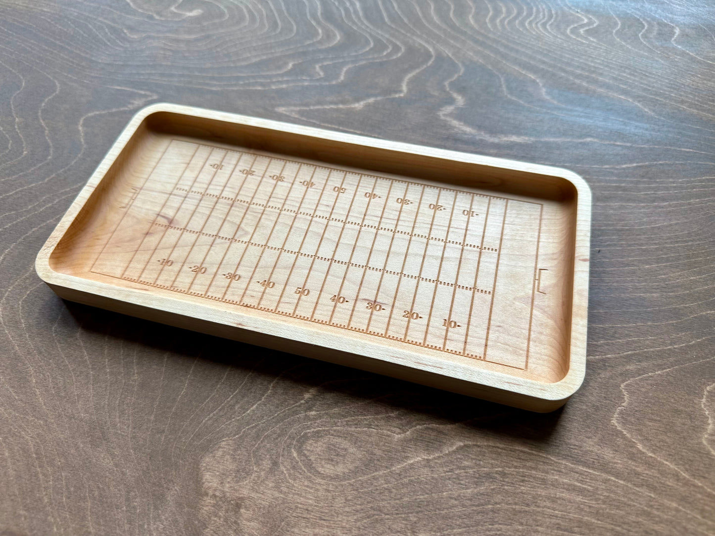 American Football Field Shape Hardwood Catchall Tray | Trivet | Serving Board | Charcuterie | Personalized | Logo | Maple | Cherry | Walnut