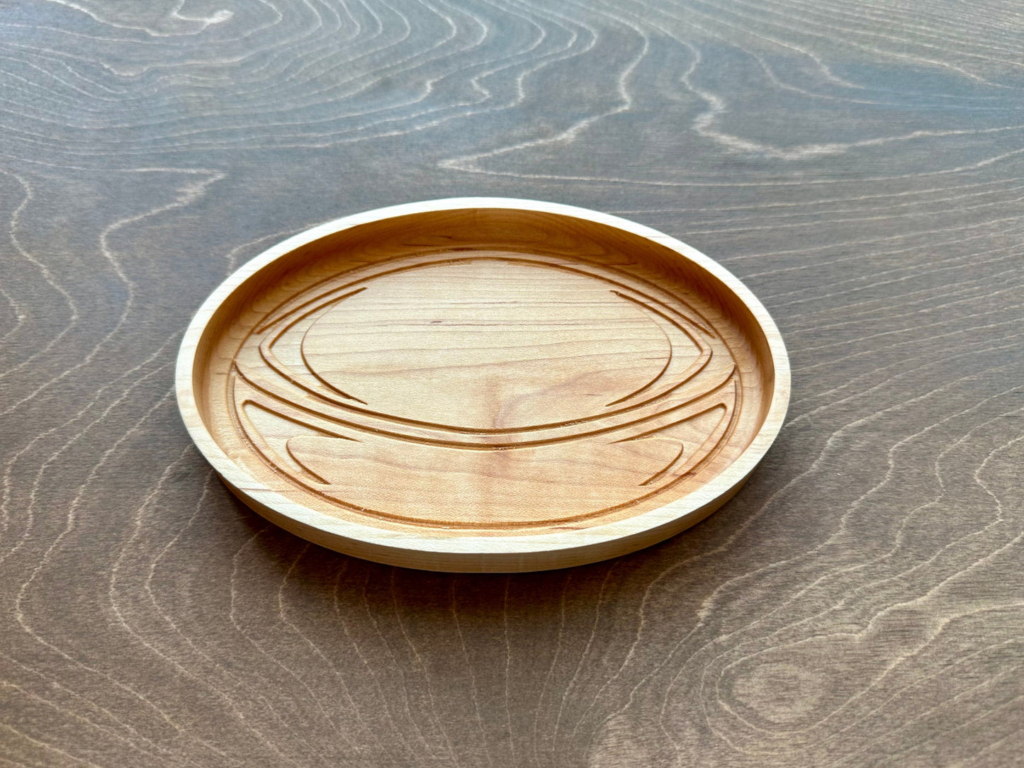 Rugby Ball Shape Hardwood Catchall Tray | Trivet| Personalized | Maple | Cherry | Walnut | Serving Board