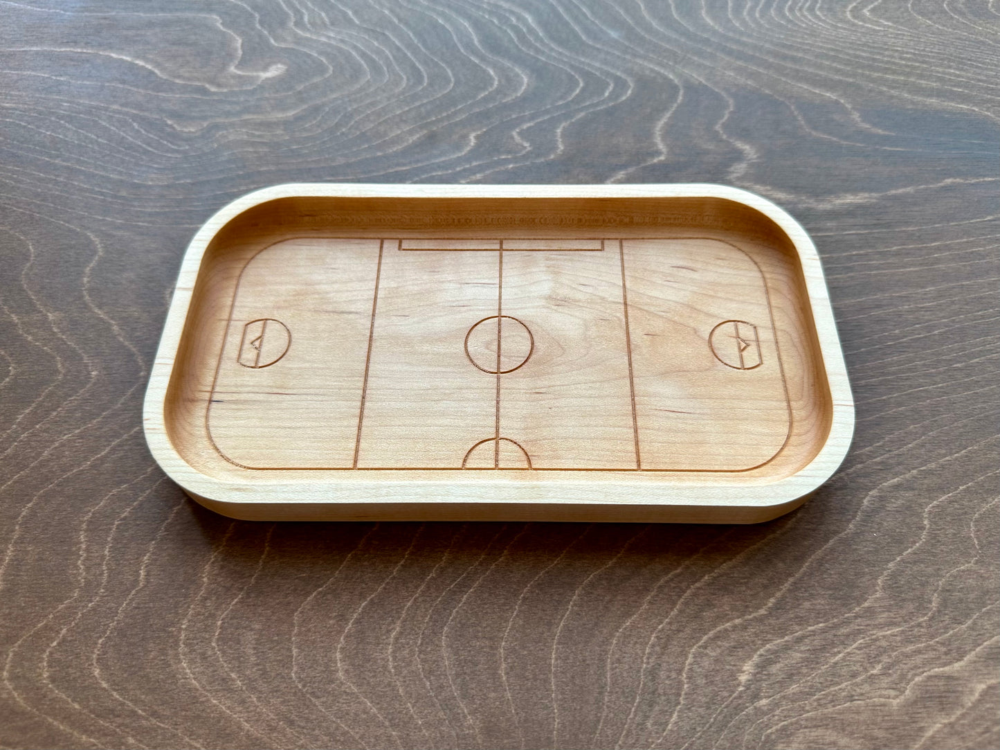 Box Lacrosse Field Shape Hardwood Catchall Tray | Trivet | Serving Board | Charcuterie | Personalized | Maple | Cherry | Walnut | Logo