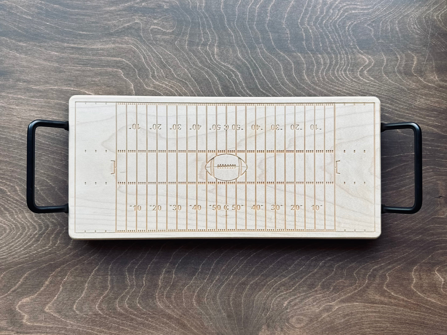 Canadian Football Field Charcuterie Board | Cutting Board | Serving Cheese Board | Own Logo | Maple | Cherry | Walnut | Custom | Personalized