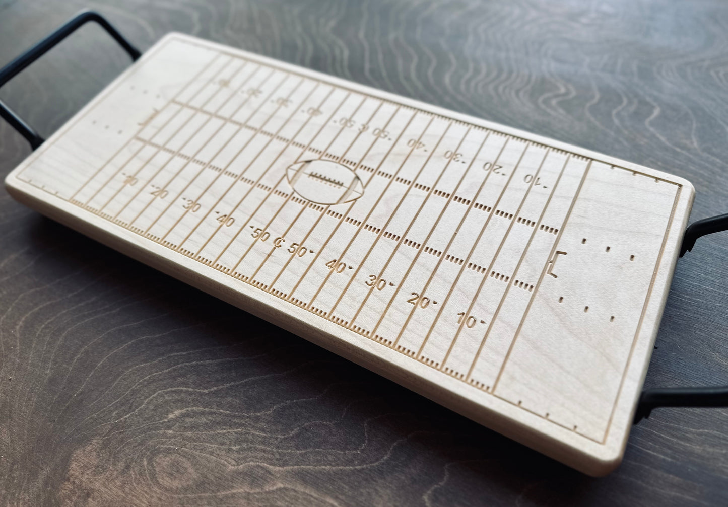 Canadian Football Field Charcuterie Board | Cutting Board | Serving Cheese Board | Own Logo | Maple | Cherry | Walnut | Custom | Personalized
