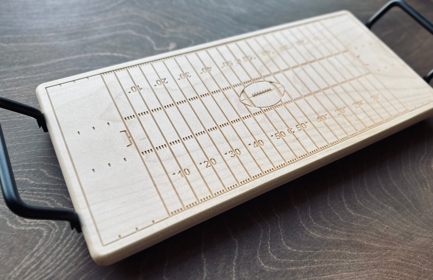 Canadian Football Field Charcuterie Board | Cutting Board | Serving Cheese Board | Own Logo | Maple | Cherry | Walnut | Custom | Personalized