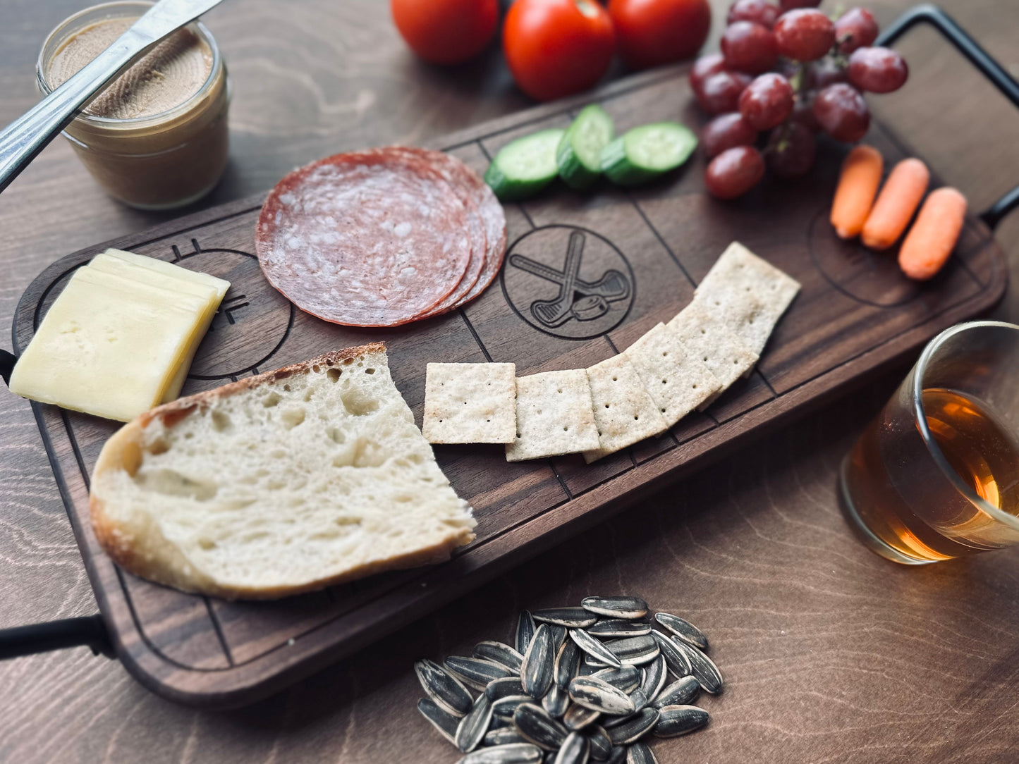 Hockey Rink Shape Charcuterie Board | Cutting Board | Serving Cheese Board | Own Logo | Maple | Cherry | Walnut | Custom | Personalized