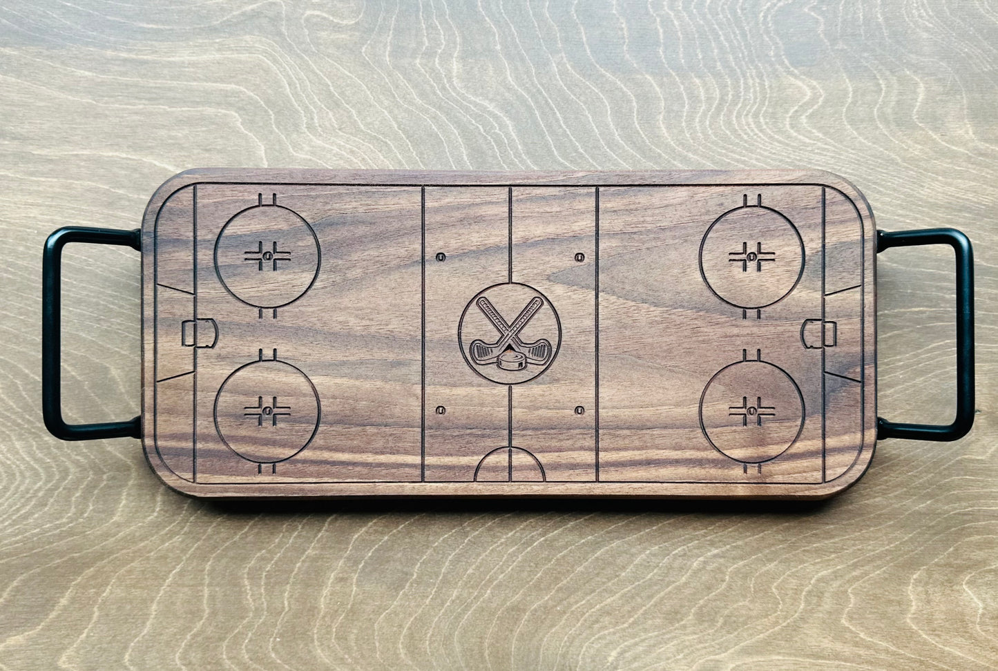 Hockey Rink Shape Charcuterie Board | Cutting Board | Serving Cheese Board | Own Logo | Maple | Cherry | Walnut | Custom | Personalized