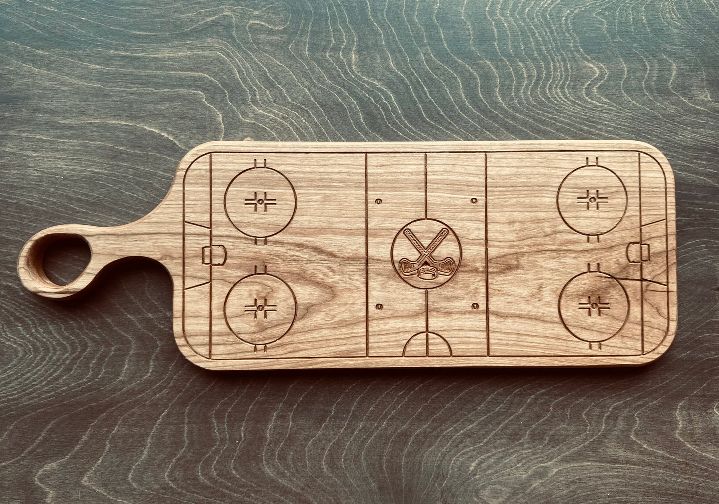 Hockey Rink Shape Charcuterie Board | Cutting Board | Serving Cheese Board | Own Logo | Maple | Cherry | Walnut | Custom | Personalized