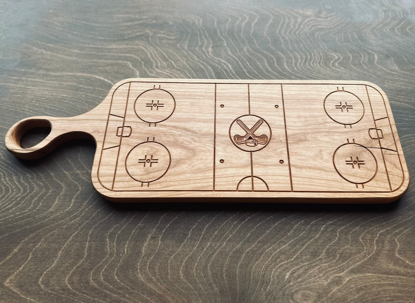 Hockey Rink Shape Charcuterie Board | Cutting Board | Serving Cheese Board | Own Logo | Maple | Cherry | Walnut | Custom | Personalized