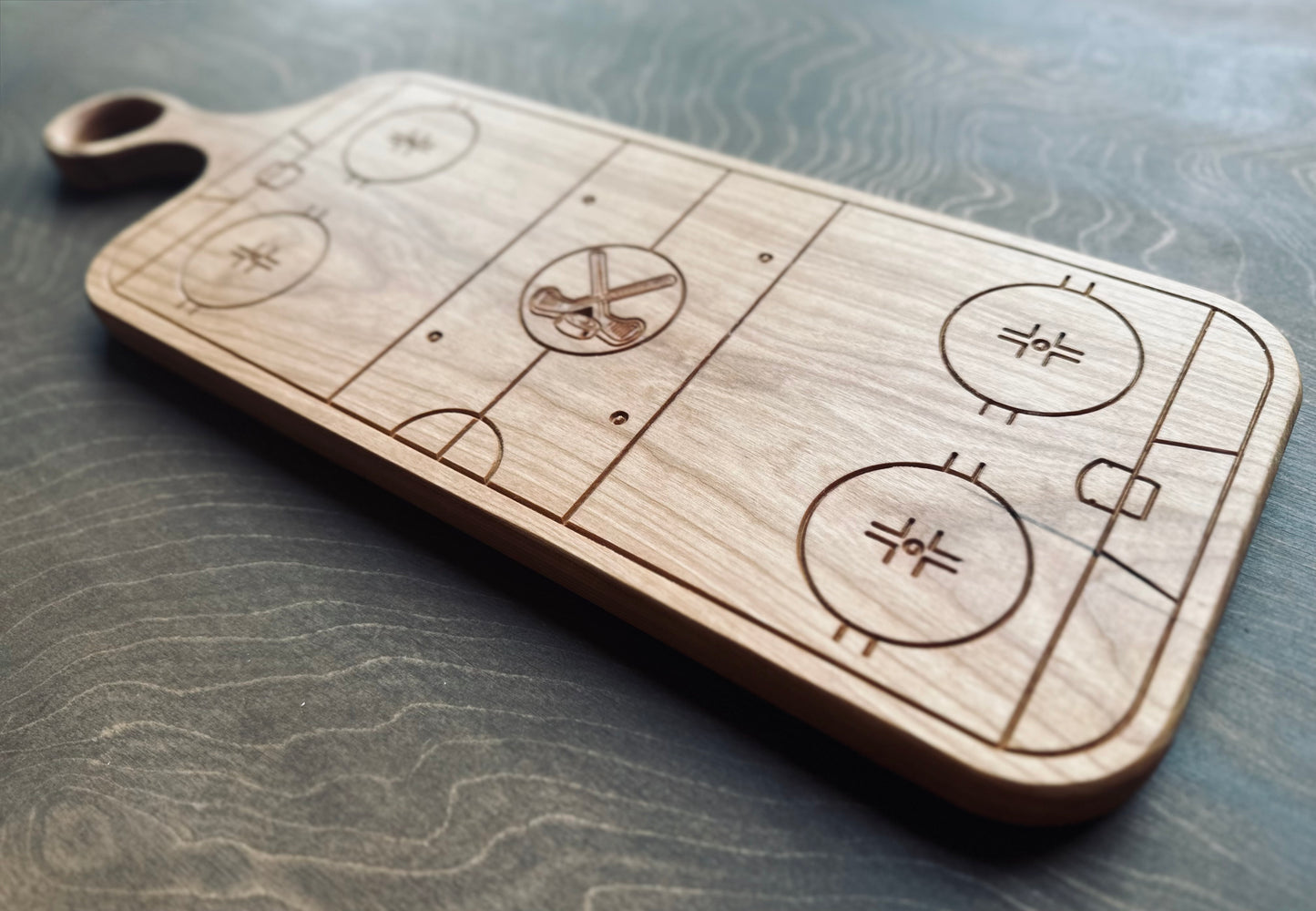 Hockey Rink Shape Charcuterie Board | Cutting Board | Serving Cheese Board | Own Logo | Maple | Cherry | Walnut | Custom | Personalized