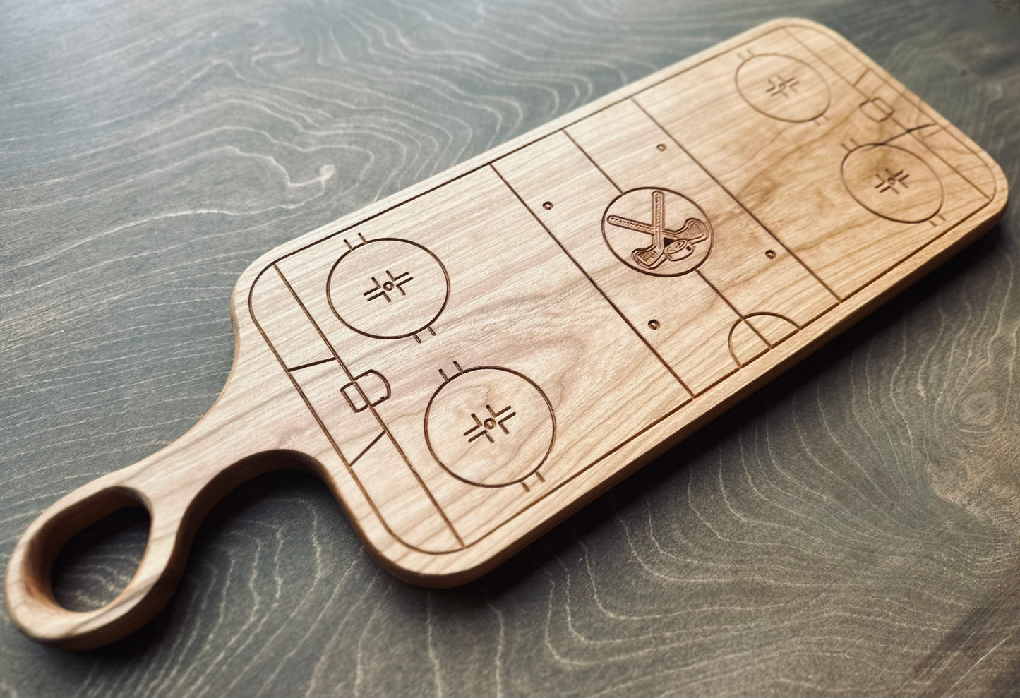Hockey Rink Shape Charcuterie Board | Cutting Board | Serving Cheese Board | Own Logo | Maple | Cherry | Walnut | Custom | Personalized