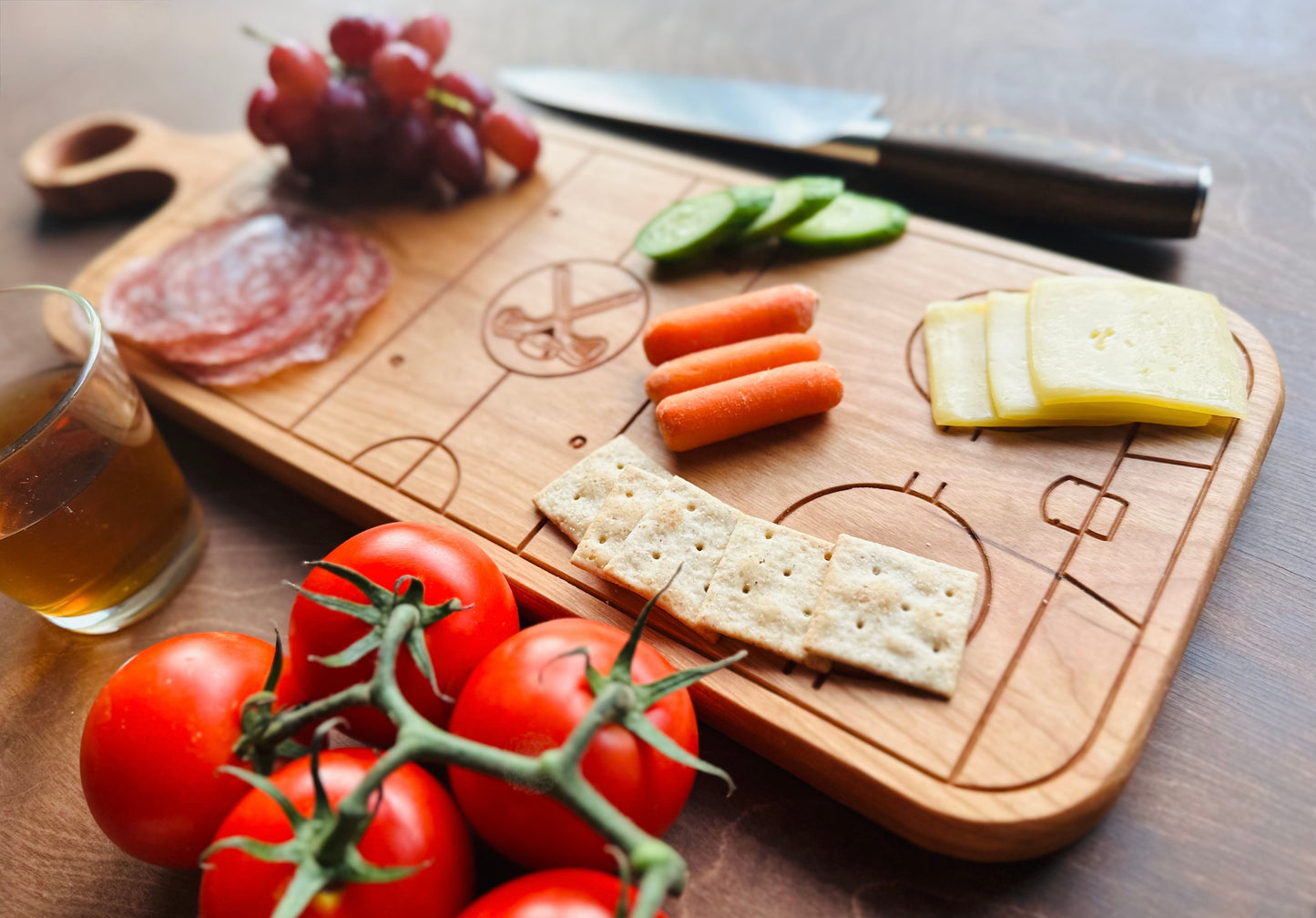 Hockey Rink Shape Charcuterie Board | Cutting Board | Serving Cheese Board | Own Logo | Maple | Cherry | Walnut | Custom | Personalized