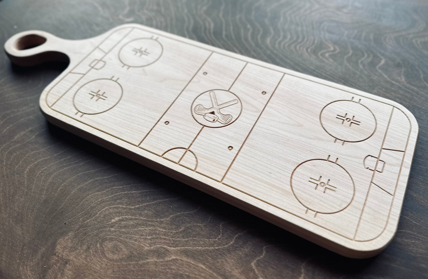 Hockey Rink Shape Charcuterie Board | Cutting Board | Serving Cheese Board | Own Logo | Maple | Cherry | Walnut | Custom | Personalized