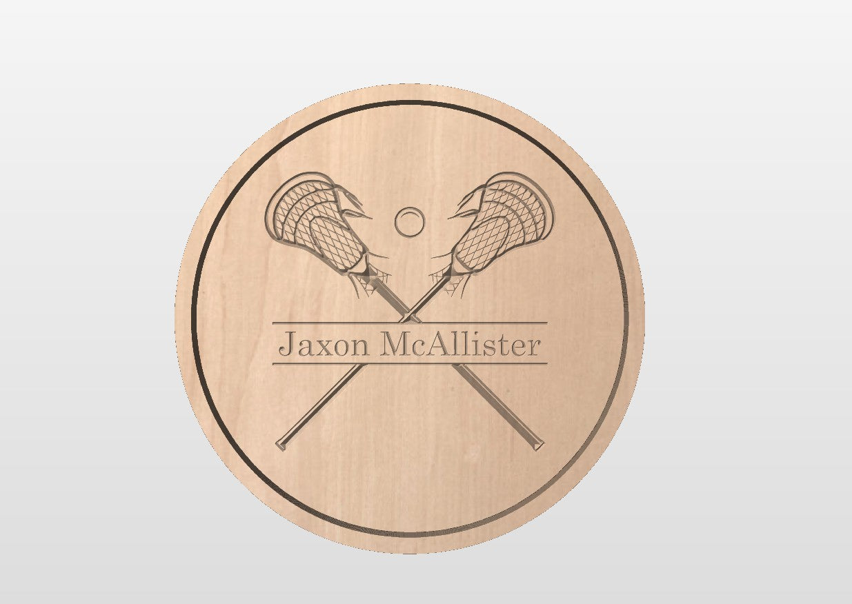 Lacrosse Sticks and Ball Hardwood Catchall Tray | Trivet | Personalized | Serving Tray | Maple | Cherry | Walnut