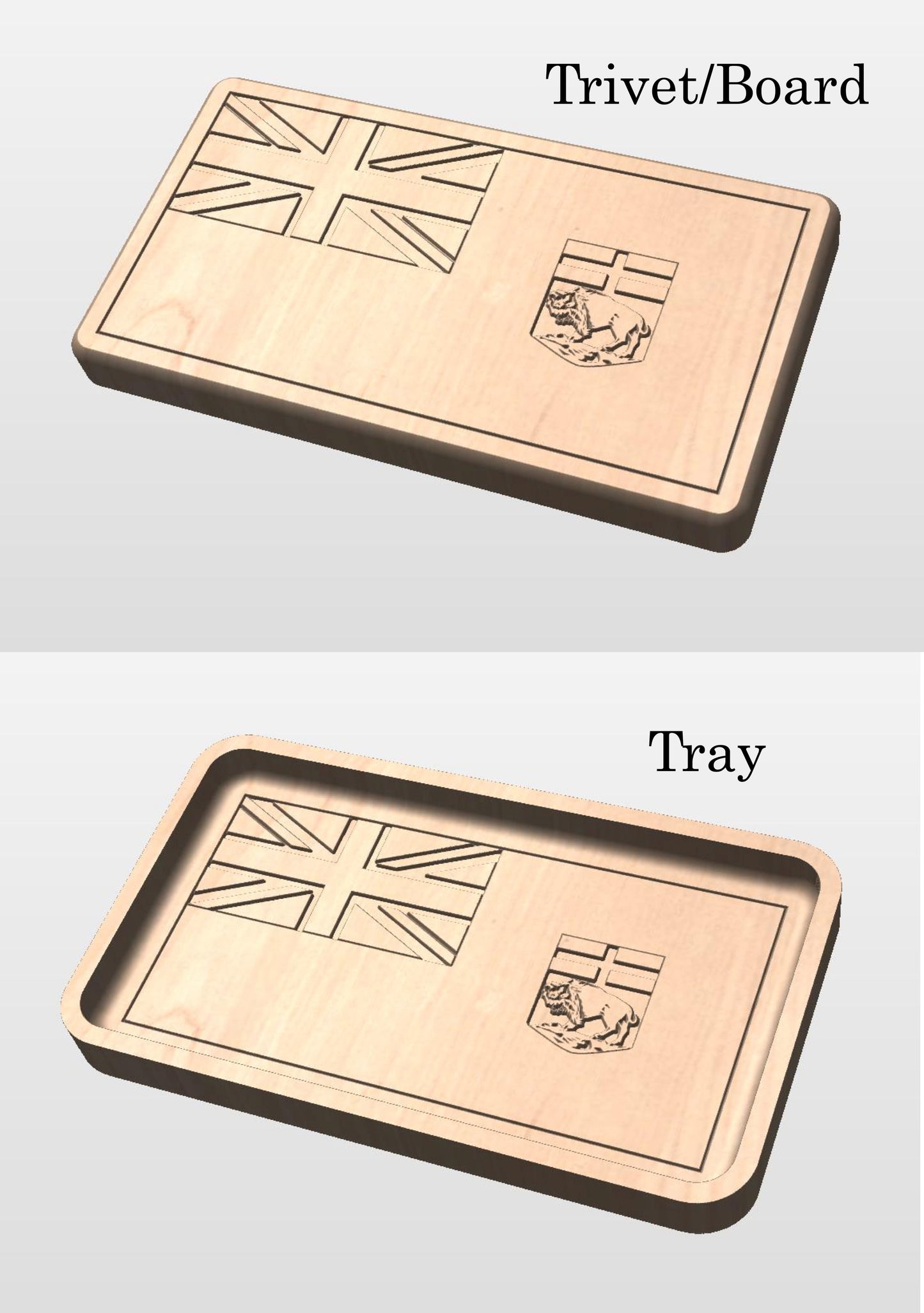 Manitoba Flag Hardwood Catchall Tray | Trivet | Serving Board | Charcuterie Board | Maple | Cherry | Walnut | Winnipeg | Brandon | MB Canada
