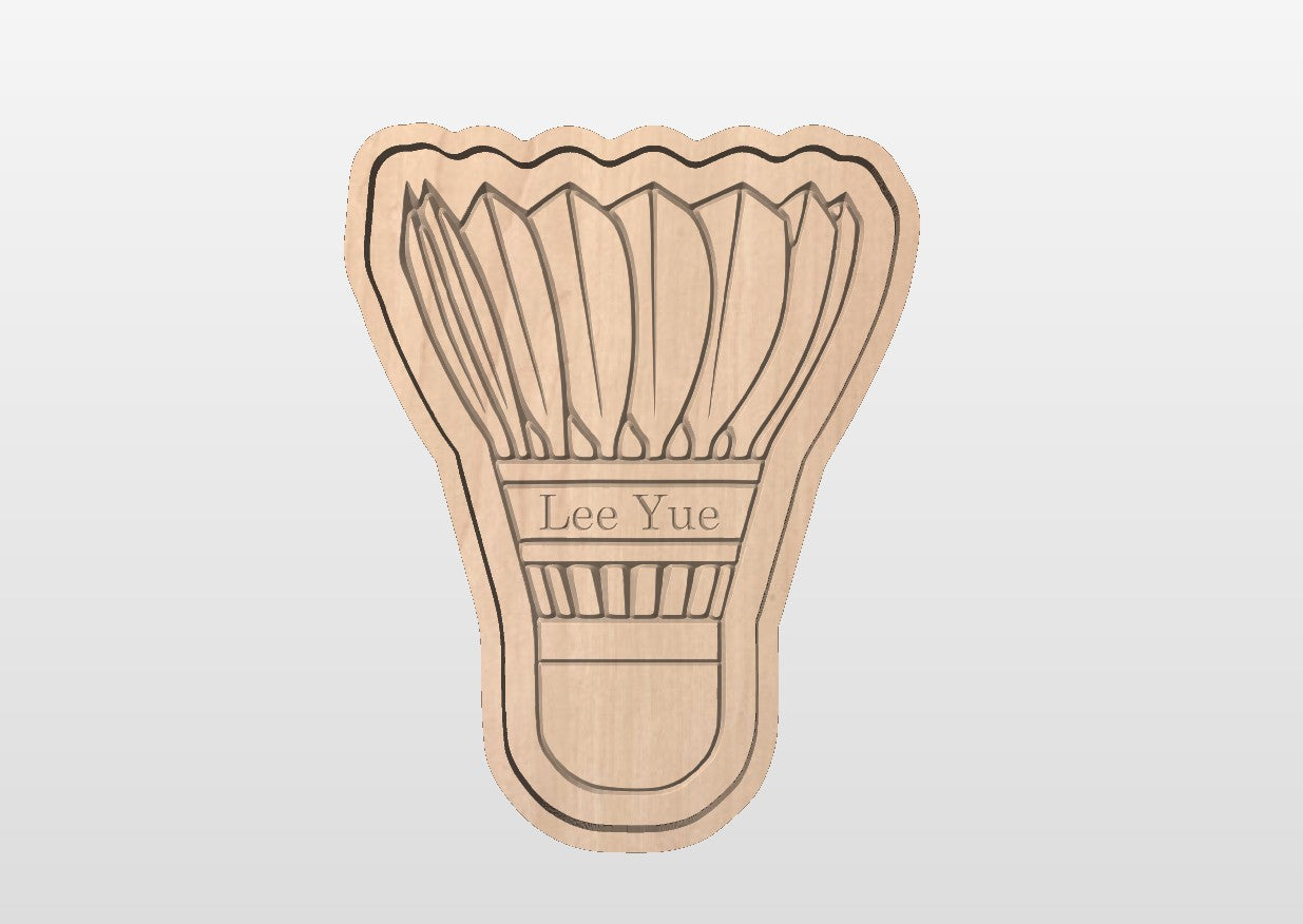 Badminton Shuttlecock Shape Hardwood Catchall Tray | Trivet | Personalized | Serving Tray | Maple | Cherry | Walnut