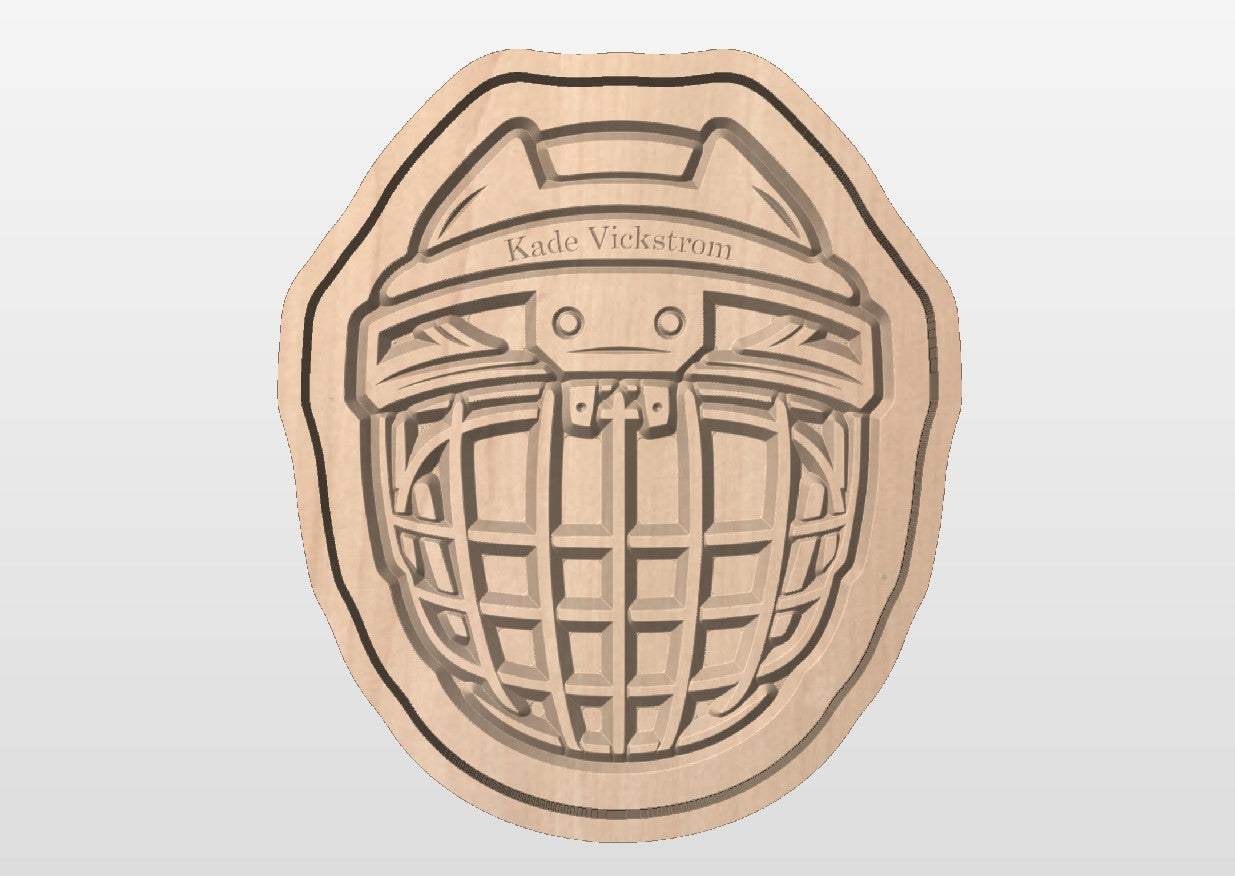 Hockey Helmet Shape Hardwood Catchall Tray | Trivet | Personalized | Serving Tray | Maple | Cherry | Walnut | Wood Sign