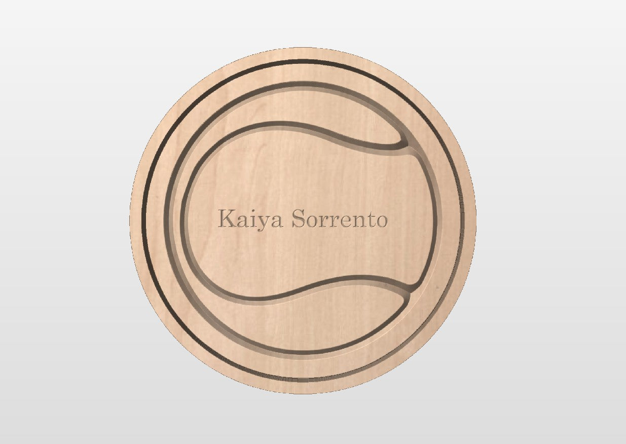 Tennis Ball Shape Hardwood Catchall Tray | Trivet | Personalized | Serving Tray | Maple | Cherry | Walnut | Custom