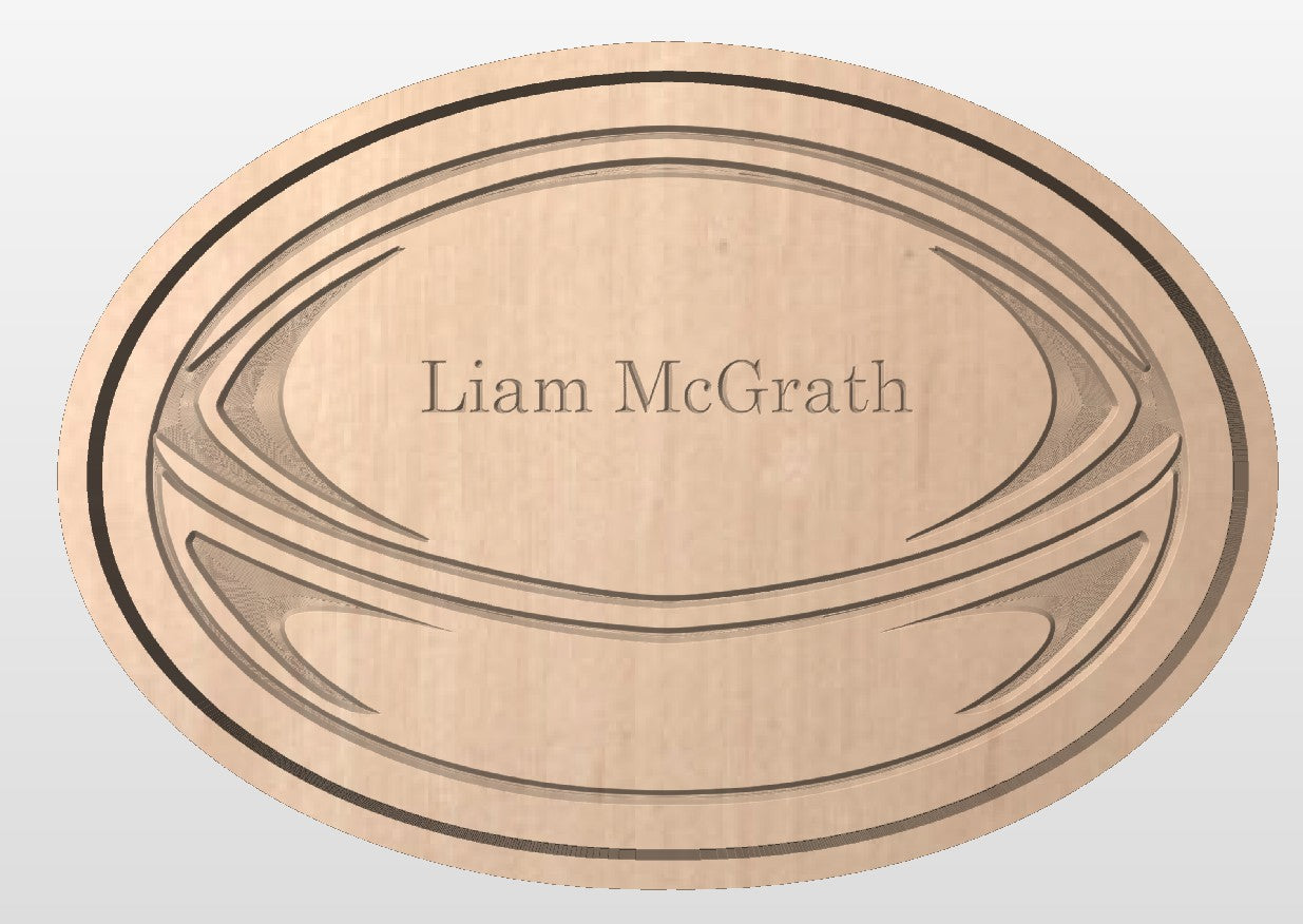 Rugby Ball Shape Hardwood Catchall Tray | Trivet| Personalized | Maple | Cherry | Walnut | Serving Board
