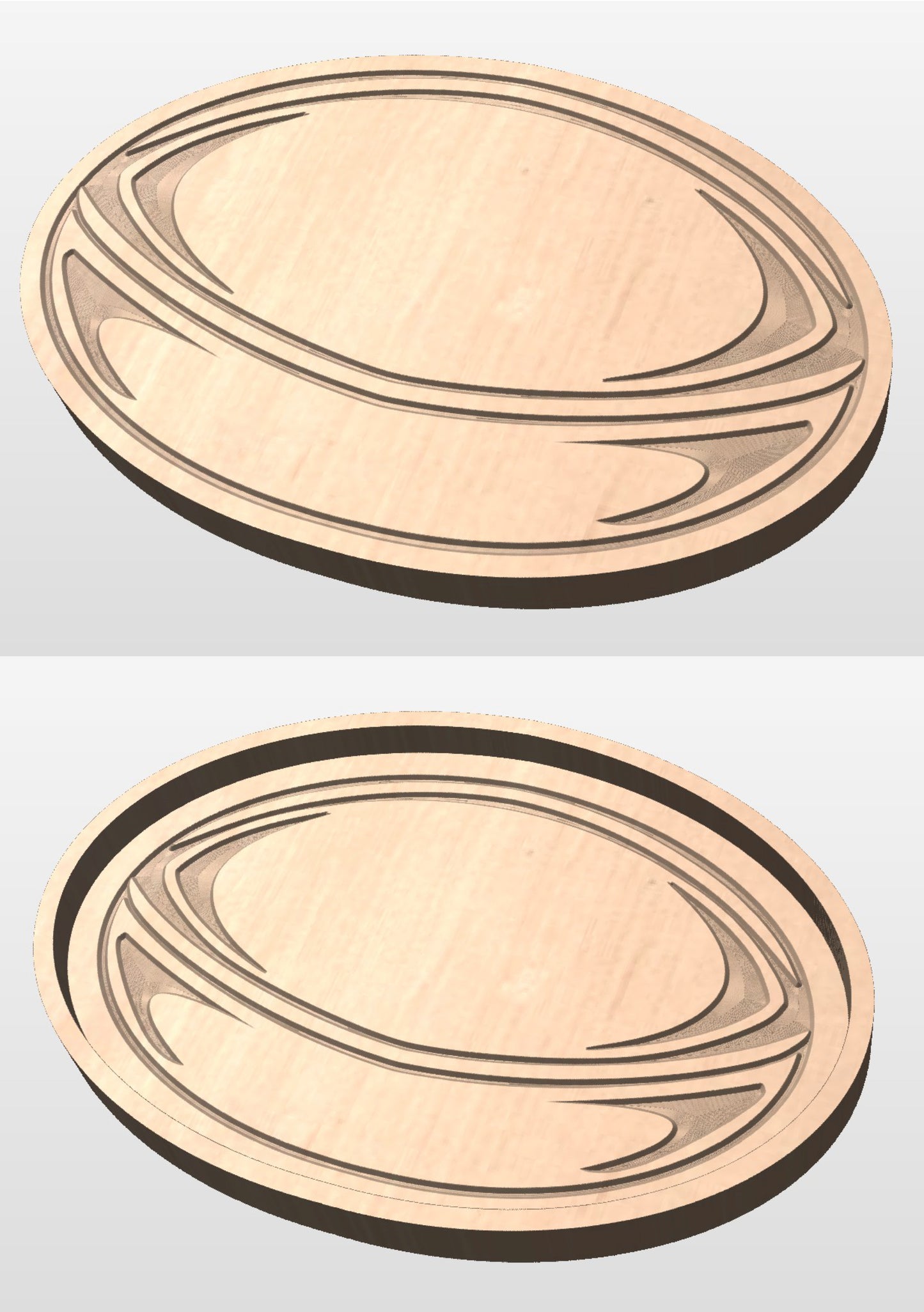 Rugby Ball Shape Hardwood Catchall Tray | Trivet| Personalized | Maple | Cherry | Walnut | Serving Board