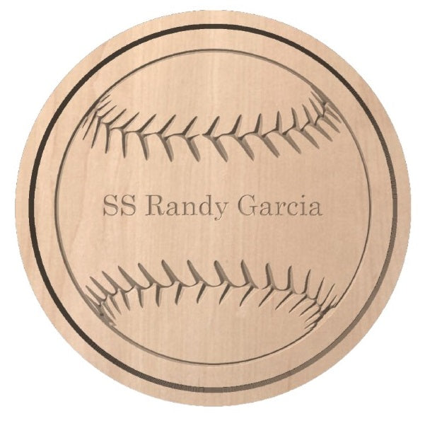 Baseball Shape Hardwood Catchall Tray | Trivet | Personalized | Serving Tray | Custom | Maple | Cherry | Walnut | Softball
