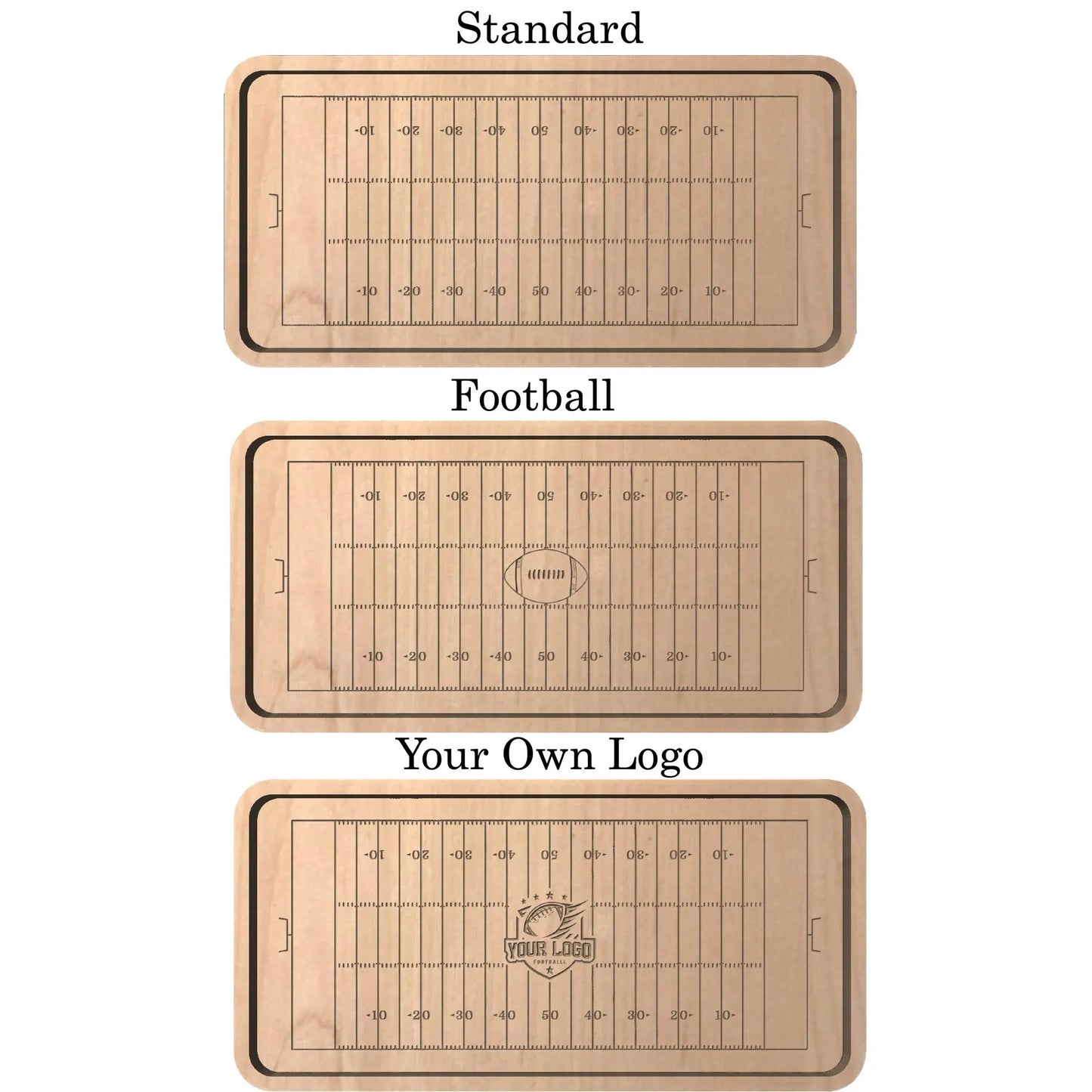 American Football Field Shape Charcuterie Board | Cutting Board | Serving Cheese Board | Own Logo | Maple | Cherry | Walnut | Custom | Personalized