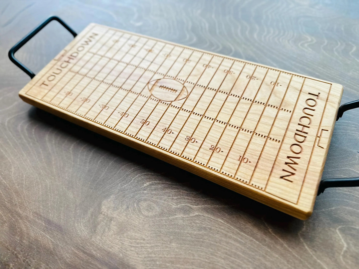 American Football Field Shape Charcuterie Board | Cutting Board | Serving Cheese Board | Own Logo | Maple | Cherry | Walnut | Custom | Personalized