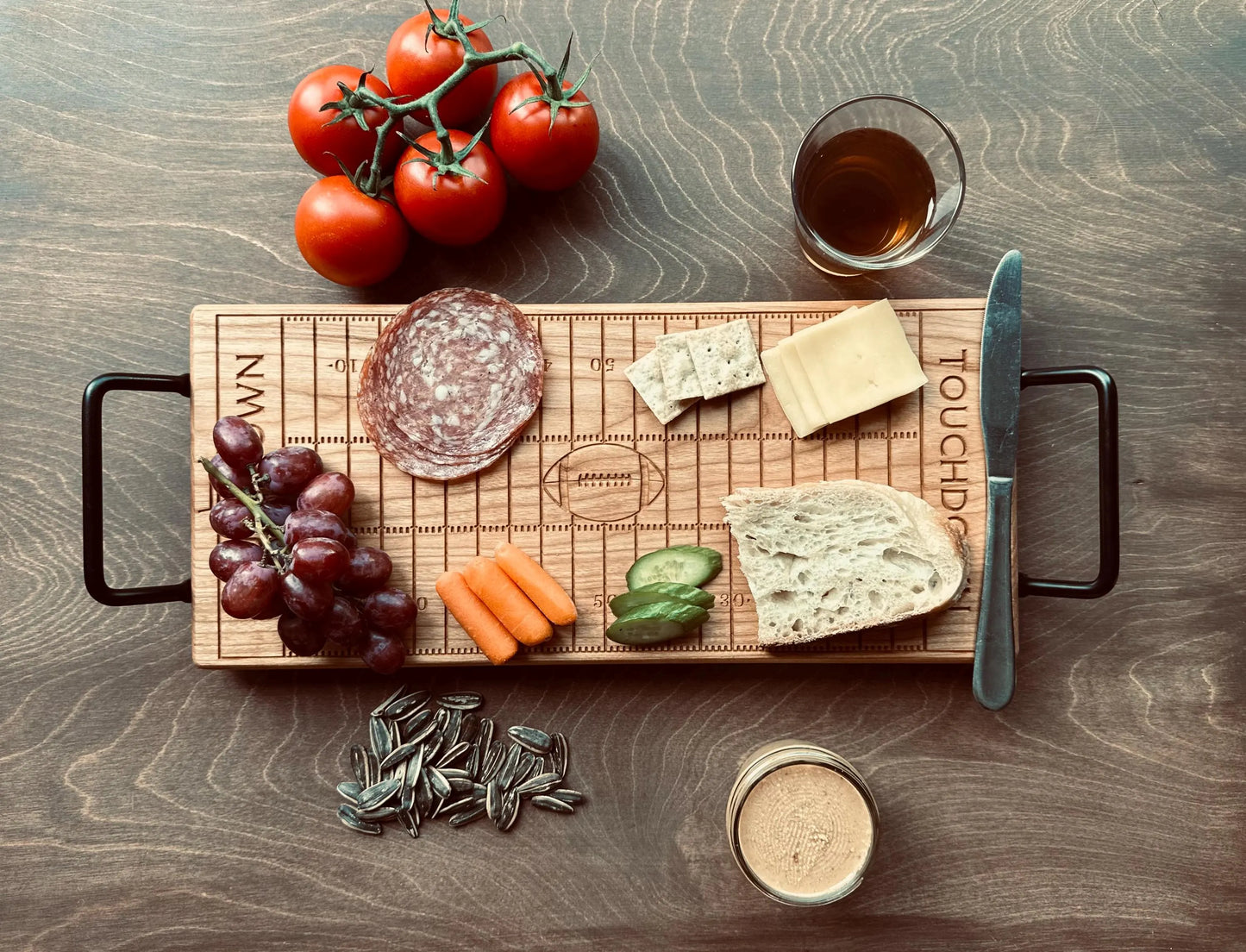 American Football Field Shape Charcuterie Board | Cutting Board | Serving Cheese Board | Own Logo | Maple | Cherry | Walnut | Custom | Personalized