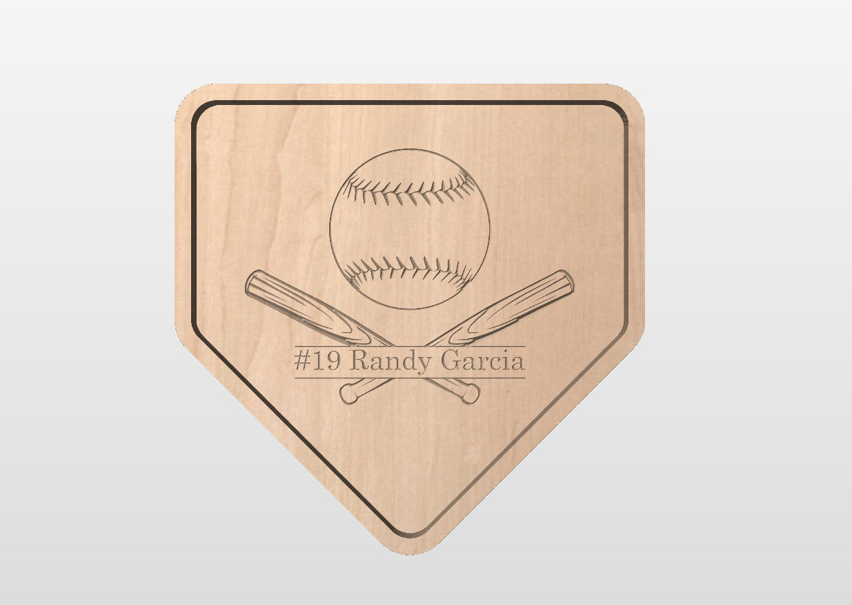 Baseball Home Plate Shape Hardwood Catchall Tray | Trivet | Personalized | Home Base | Serving Tray | Maple | Cherry | Walnut | Softball