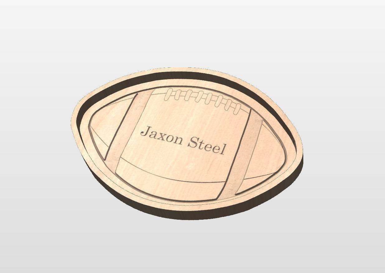Canadian/American Football Shape Hardwood Catchall Tray | Trivet | Personalized | Maple | Cherry | Walnut | Serving Board