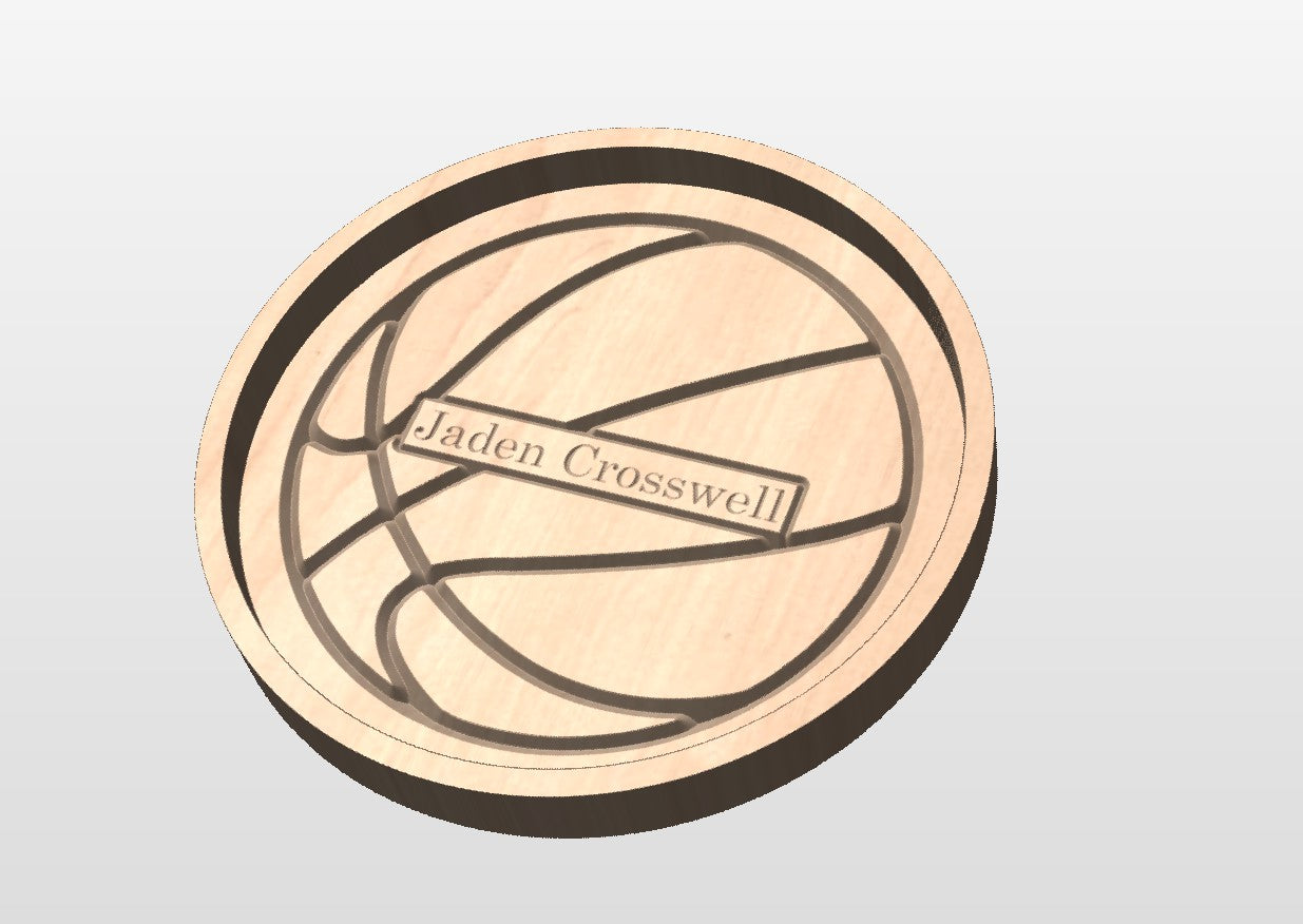 Basketball Shape Hardwood Catchall Tray | Trivet | Personalized | Serving Tray | Maple | Cherry | Walnut`