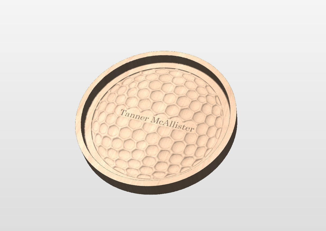 Golf Ball Shape Hardwood Tray | Trivet | Personalized | Serving Tray | Maple | Cherry | Walnut | Catchall Tray | Wood Sign